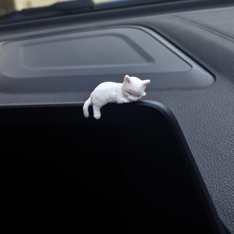"Sleeping Cat" serie de decoraciones de coche, decoraciones de coche, linda chica, consola central de coche, pantalla de escritorio