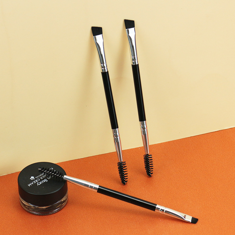 Mini cepillo de cejas doble tornillo Bevel polvo de la ceja cepillo de pestañas peine solo montado herramientas de belleza portátiles