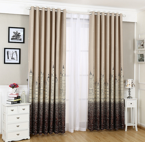 Sales Scene Underwater Castle Curtain Print Thick Finished Curtain Fabric For Bedroom Living Room Study Children