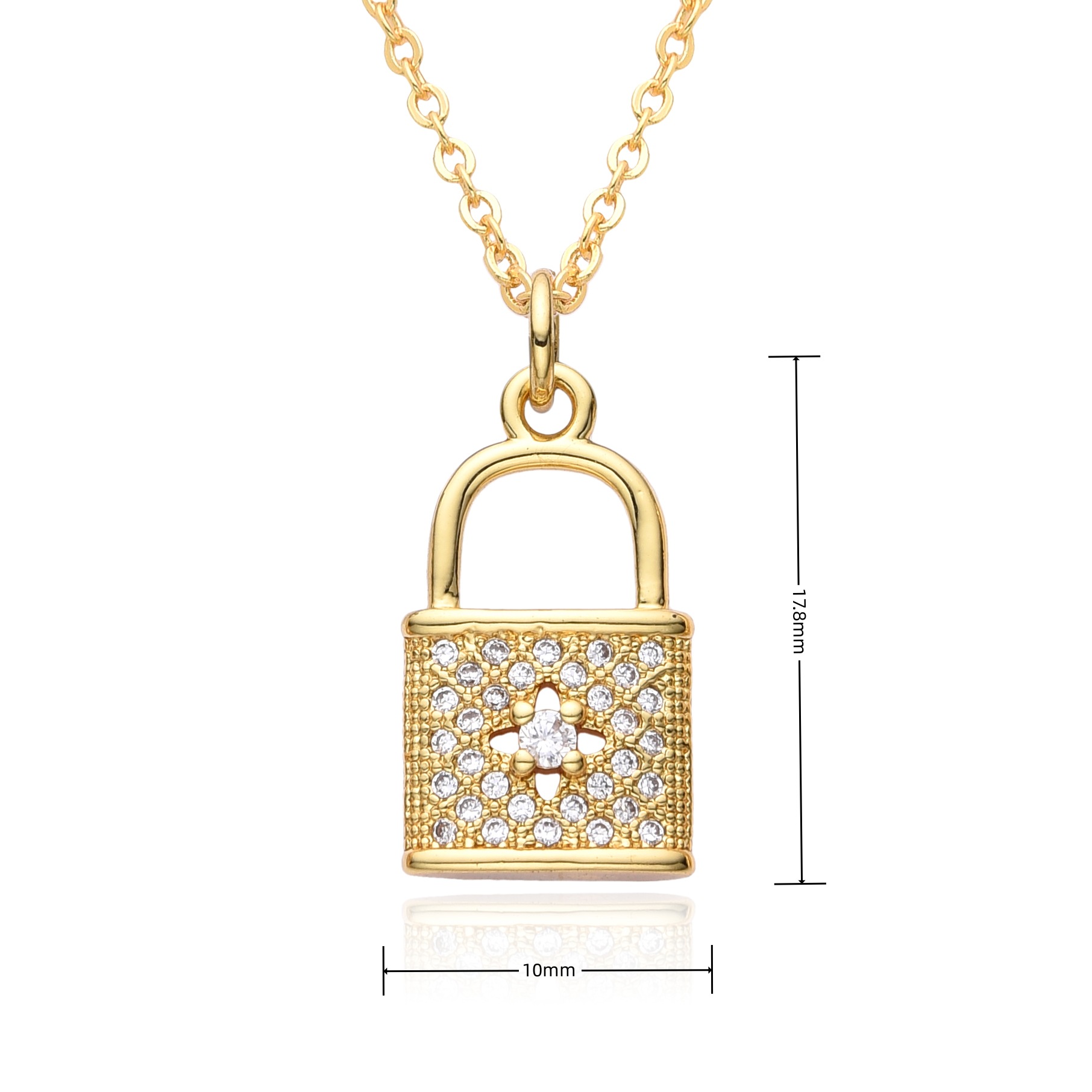 8g Weight Copper Pendant Material Zircon Inlay Material Pendant Necklace Classification Copper Chain Material 1 Piece Quantity Daily, Date Occasion Copper Material Heart Shape, Lock Pattern Women's Gender Inlay Design Elegant, Shiny Style Copper Inlay Heart Shape Lock Zircon Pendant Necklace 11