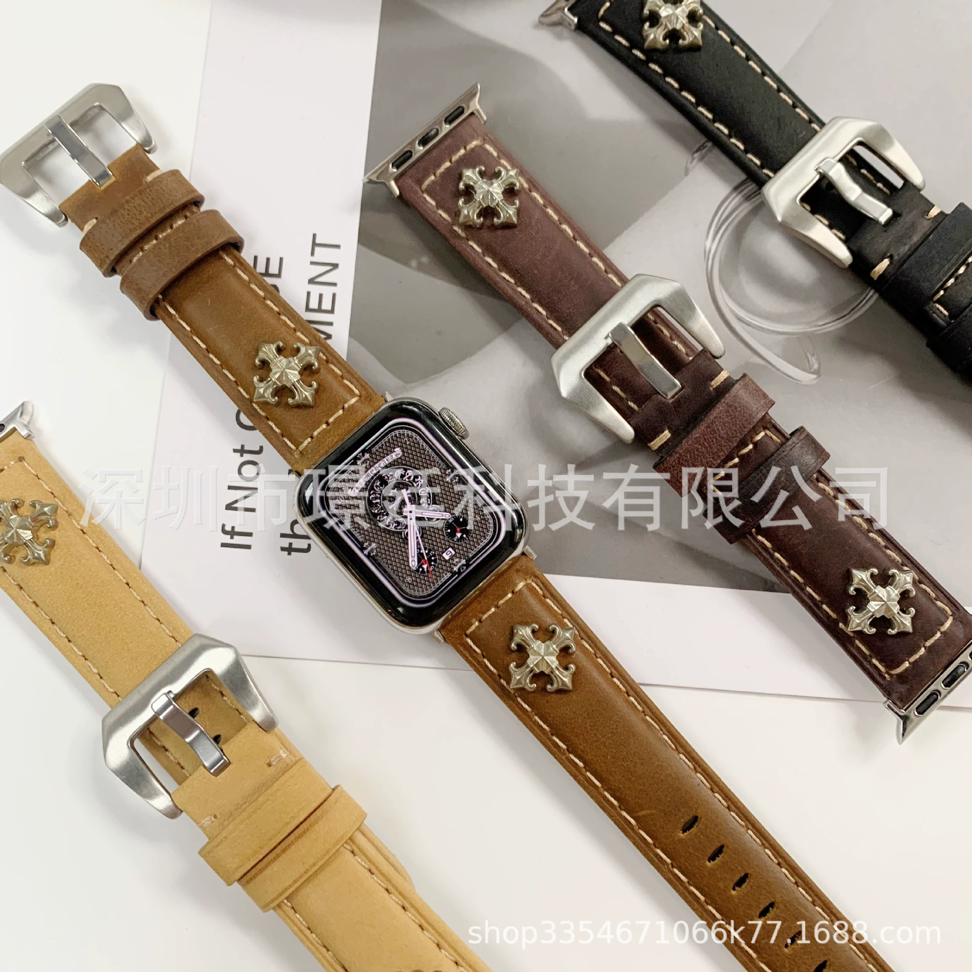Подходит для Apple Watch, кожаный ремешок Croxin Cortex, совместим с Apple Watch 8/SE/7/6/5/4/3/2/1