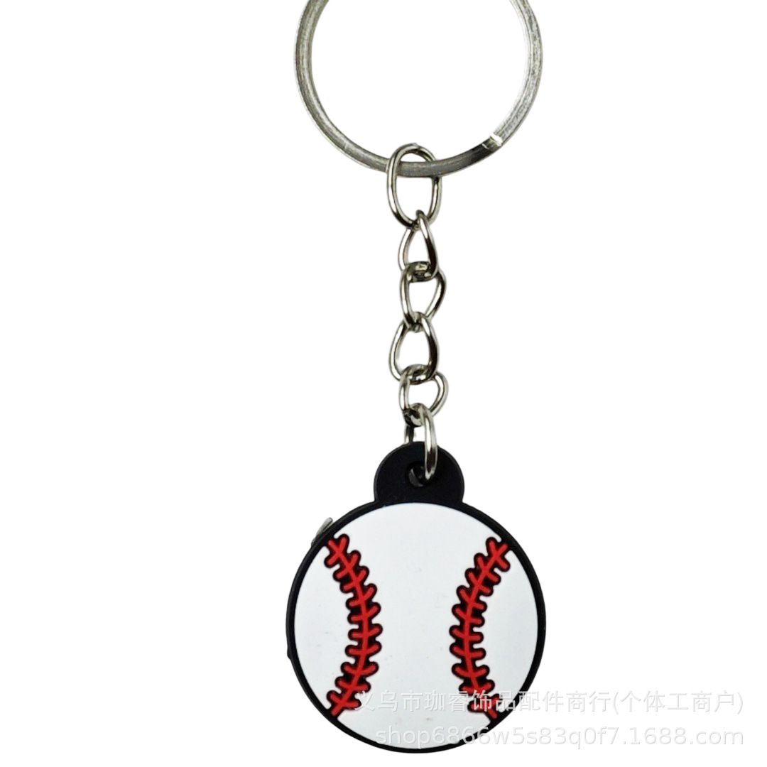 クリエイティブpvcサッカーブルーボールキーホルダーストラップシミュレーションスポーツ用品ラグビーテニスイベントプレゼント卸売り