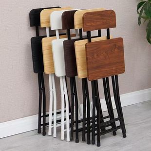 Simple Creative Round Stool Folding Chair Portable Home Dining Chair Simple Training Backrest Chair Balcony Dormitory