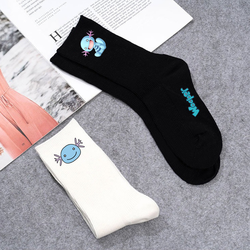 Pokemon Wooper Socks Cartoon Cute Printed Cotton Breathable Casual Student Fresh and Simple Sports Socks