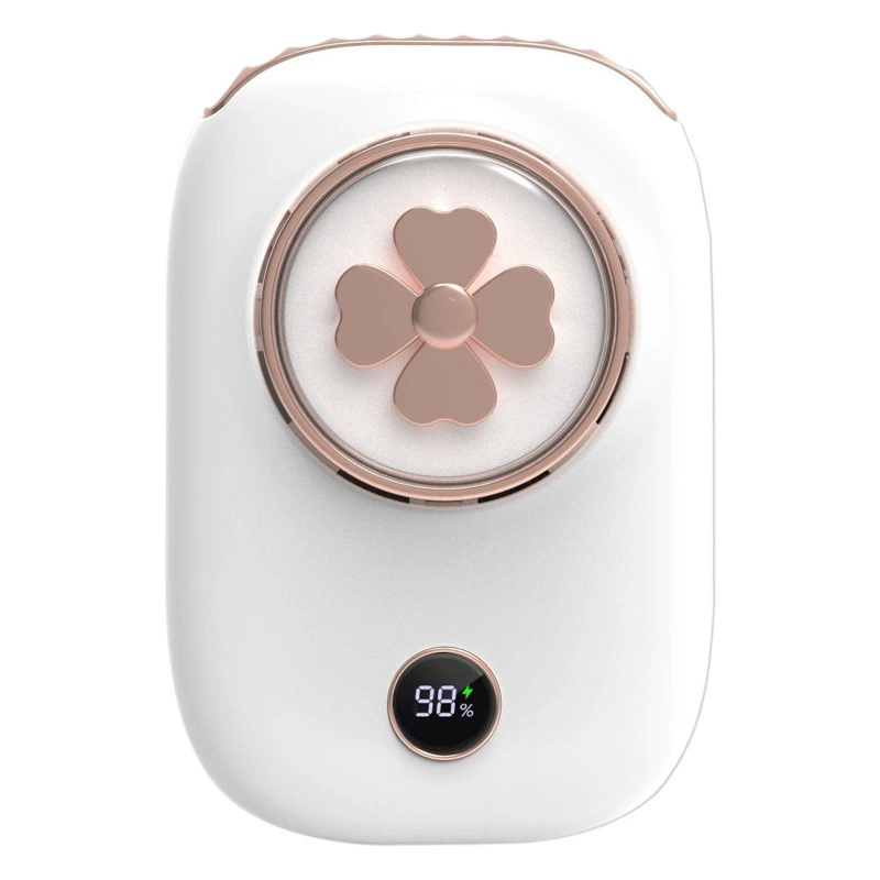 Новая летняя модель мини-вентилятора на шею с цифровым дисплеем, широким углом обзора и мощным потоком воздуха, портативный уличный вентилятор на шею