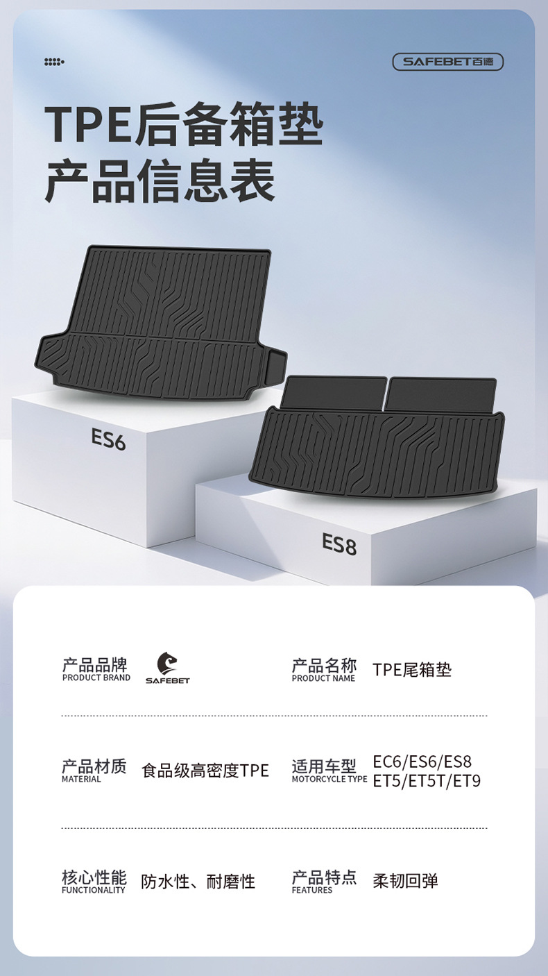 Suitable for Nio Es6 Ec6 Et5 Et5T Et9 Es8 Es9 Special Tpe Car Trunk Mat