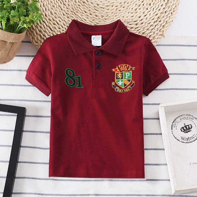 Детская polo футболка хлопковая с короткими рукавами летняя дышащая для мальчиков