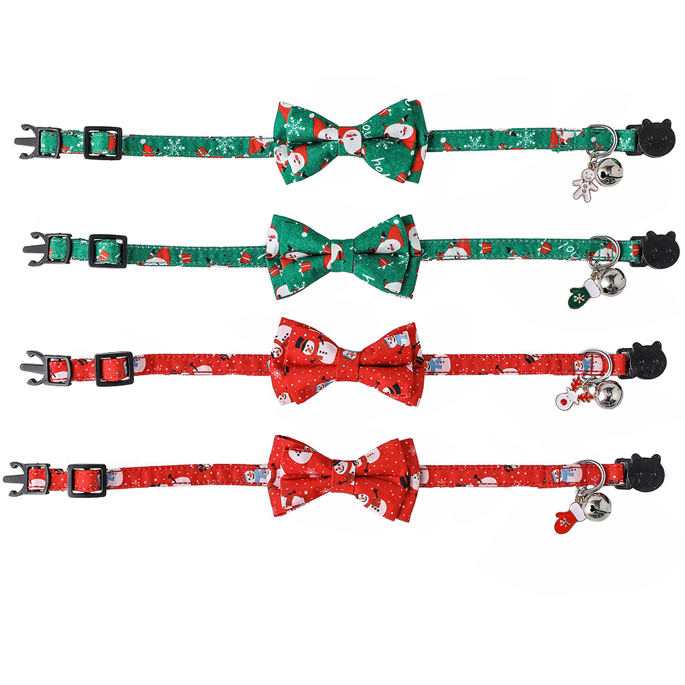 Transfronterizos para Navidad dibujos animados mascotas arcos campanas gatos collares perros perros collar mascotas al por mayor