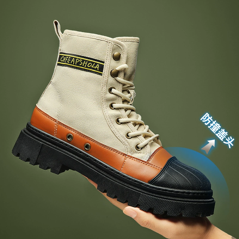 Martens, универсальные мужские высокие суконные полусапоги на платформе для отдыха, осень, тренд сезона