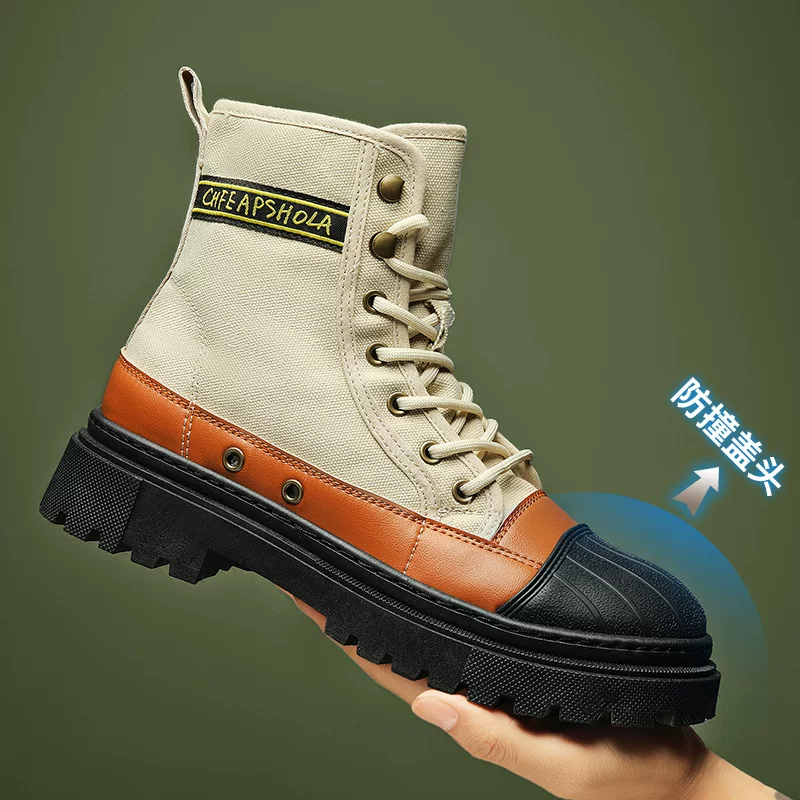 Martens, универсальные мужские высокие суконные полусапоги на платформе для отдыха, осень, тренд сезона