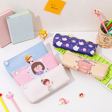 卡通简约人造革笔袋学生创意儿童铅笔文具袋优品logo笔袋厂家