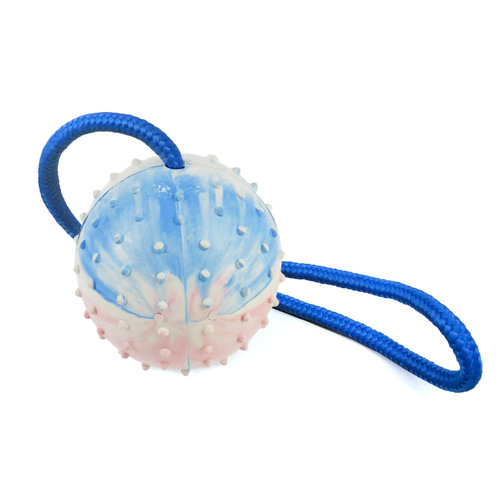 Pet Toy Ball Rope Rubber Training Interactive Bite-Resistant Puzzle Molar Teeth Cleaning Ball Factory Direct Sales One Piece Dropshipping
