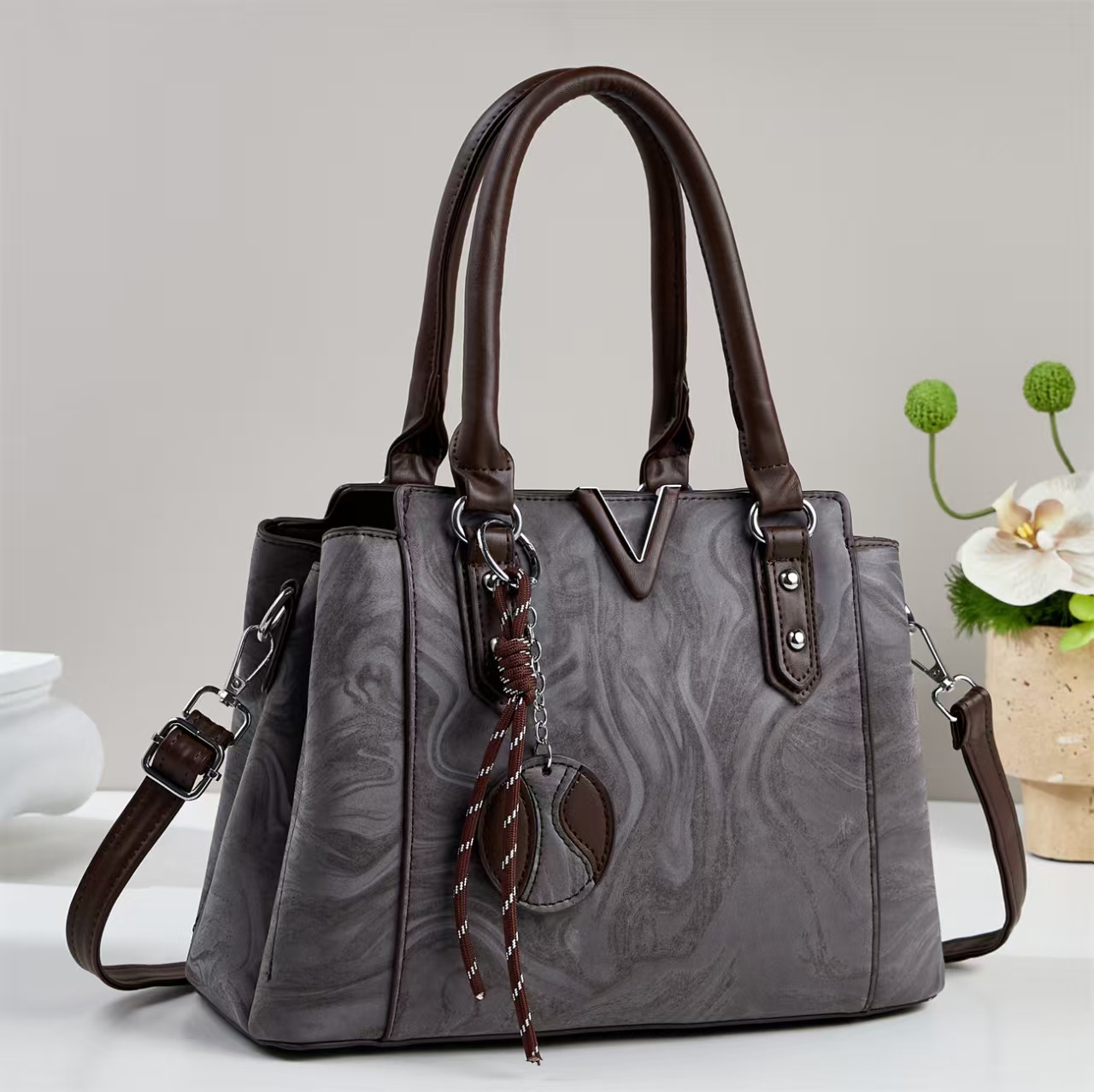 Bolso de mano casual en forma de V bolso de moda simple bolso de mujer bolso de hombro casual de todos los días bolso de mano