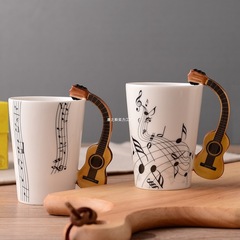 跨境家用陶瓷杯 音乐水杯子咖啡杯情侣杯马克杯礼品