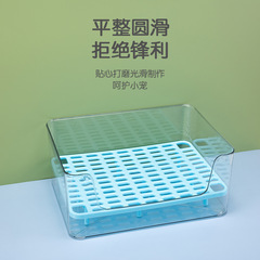 Cross-border manufacturers wholesale transparent rabbit toilet, rabbit pet cleaning, medium transparent toilet, rabbit toilet
