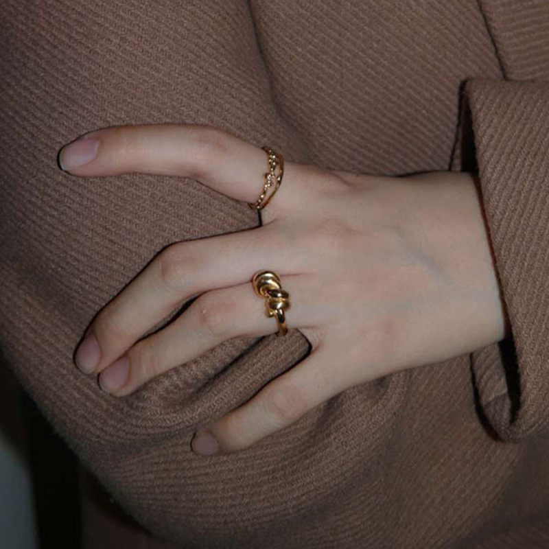 10g Weight Rings Classification 1 Piece Quantity Daily Occasion Commute Solid Color Titanium Steel 18k Gold Plated Rings In Bulk