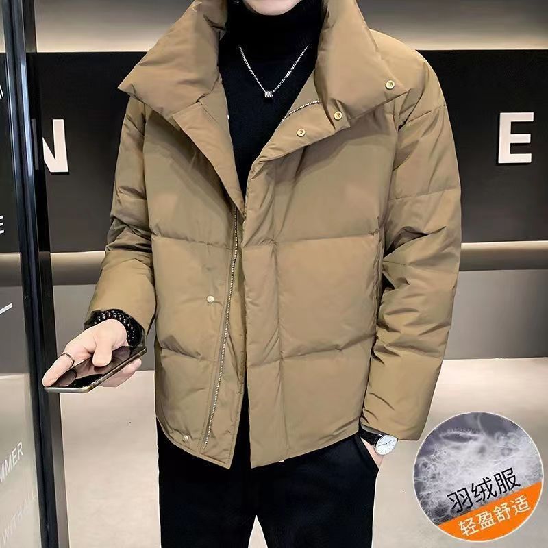 新款衣服羽绒修身加厚男冬季外套男士青上潮牌上衣短款立领中韩版