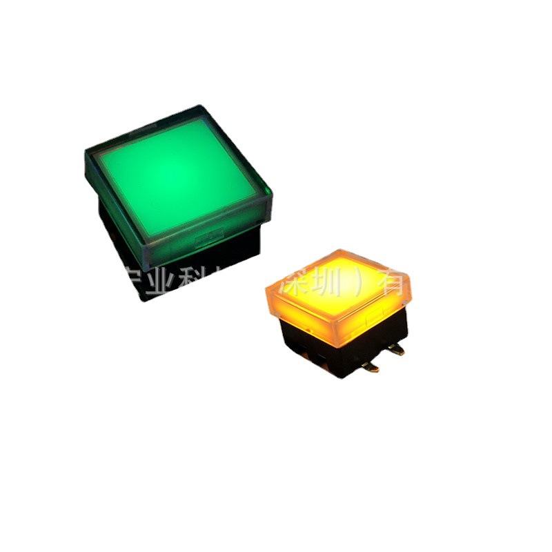 厂家直销轻触带灯开关发光按钮开关6脚平盖凹盖高头