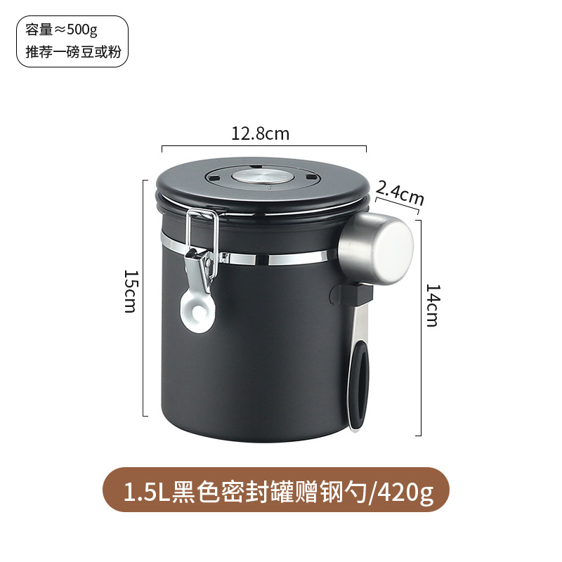 Frasco de almacenamiento de acero inoxidable 304 para granos de café sellado tarro de leche de té fresco para frutas secas y jarra de almacenamiento de granos