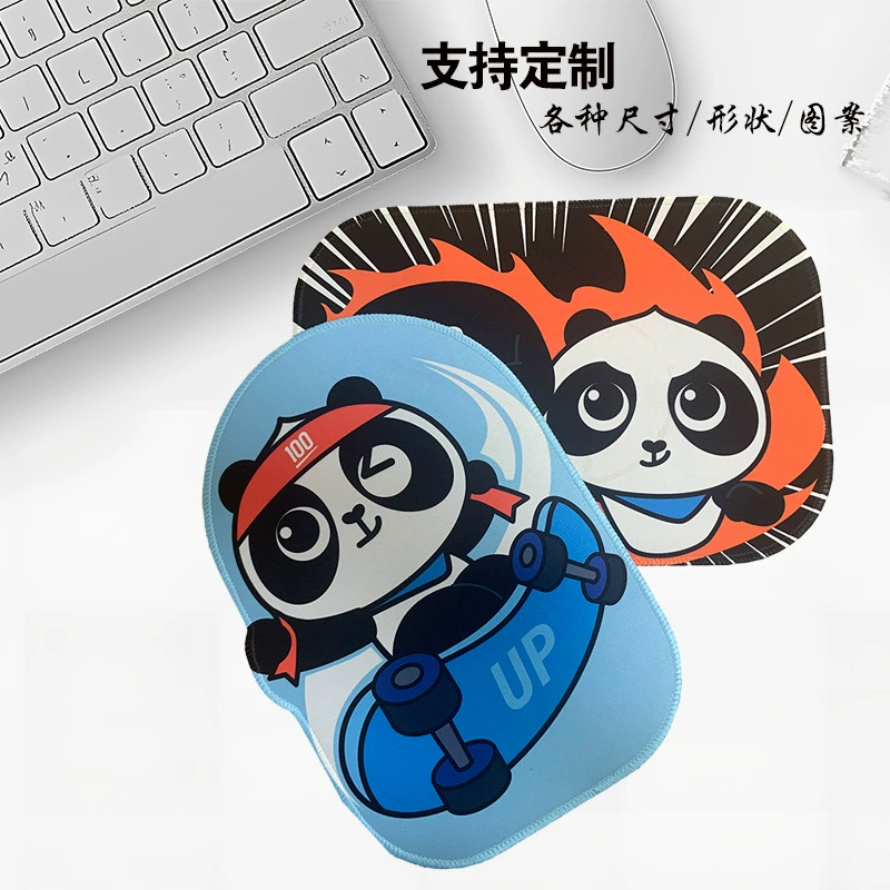 Рекламный коврик для мыши специальной формы с мультяшной анимацией, резиновый противоскользящий коврик с логотипом, водонепроницаемый кожаный коврик, пустой коврик с замком по краям, коврик для стола
