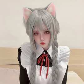 手工兽耳菲奇子猫耳发夹kc洛丽塔小物边夹仿真高级可爱猫耳朵头饰