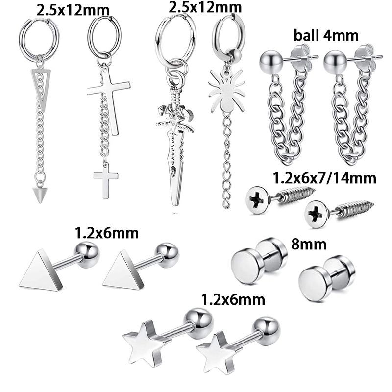 Pointed titanium steel lip stud product view
