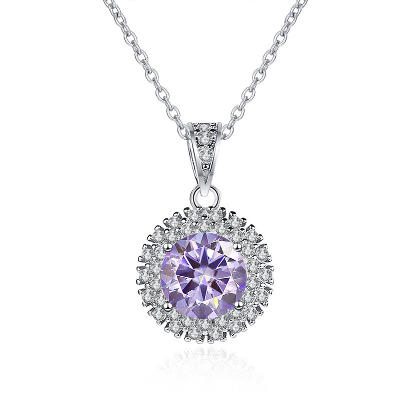 Colgante de plata esterlina s925 mujer collar de piedra de mozan bolso cuadrado brillante 1 quilate collar de diamante de mozan color D collar de diamante de mozan