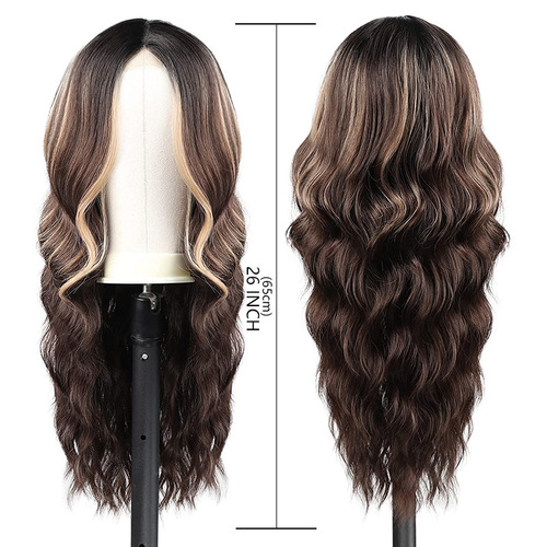 Cross-border hot selling European and American wigs for women with long curly hair, small front lace wigs, dyed chemical fiber wigs, wigs wholesale
