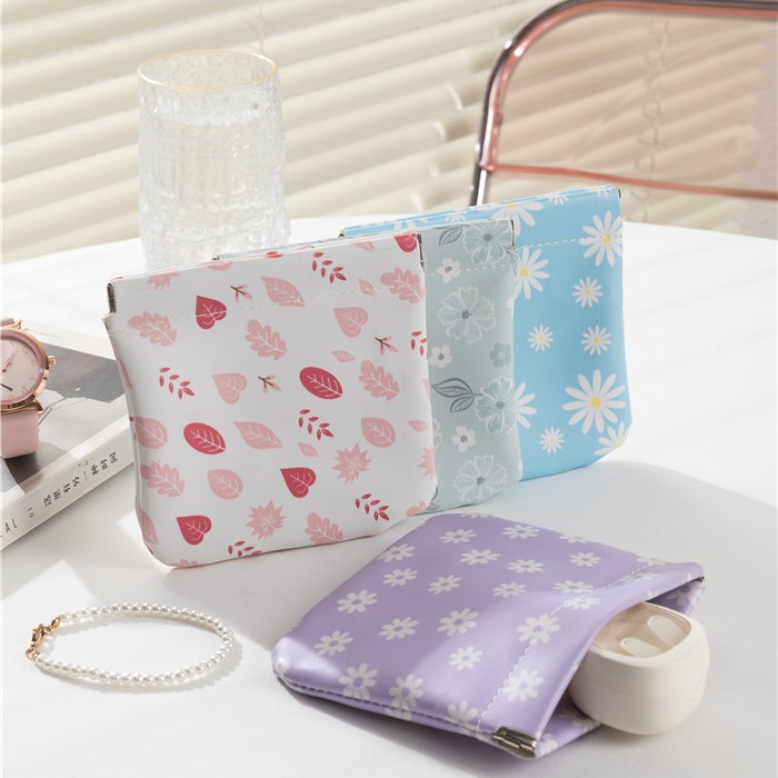 INS super popular bolsa de cosméticos de cuero portátil pequeña bolsa de almacenamiento de cojín de aire bolsa de auriculares airpod