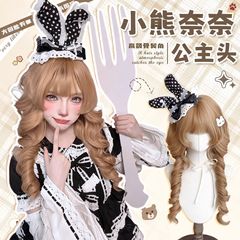 【小熊奈奈鎏金色】元泱假发日系水母公主头短鬓角甜美Lolita假发