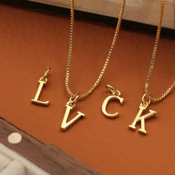 Europe and the United States new 26 letters necklace copper plating DIY necklace pendant necklace female Joker high sense wholesale
