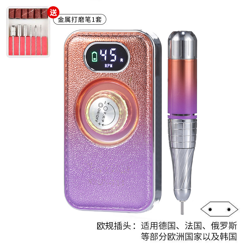 Pulitzador de uñas transfronterizo, tienda de uñas, herramientas de pulido de descarga de uñas profesionales, pulitador de almacenamiento de energía portátil, cuero