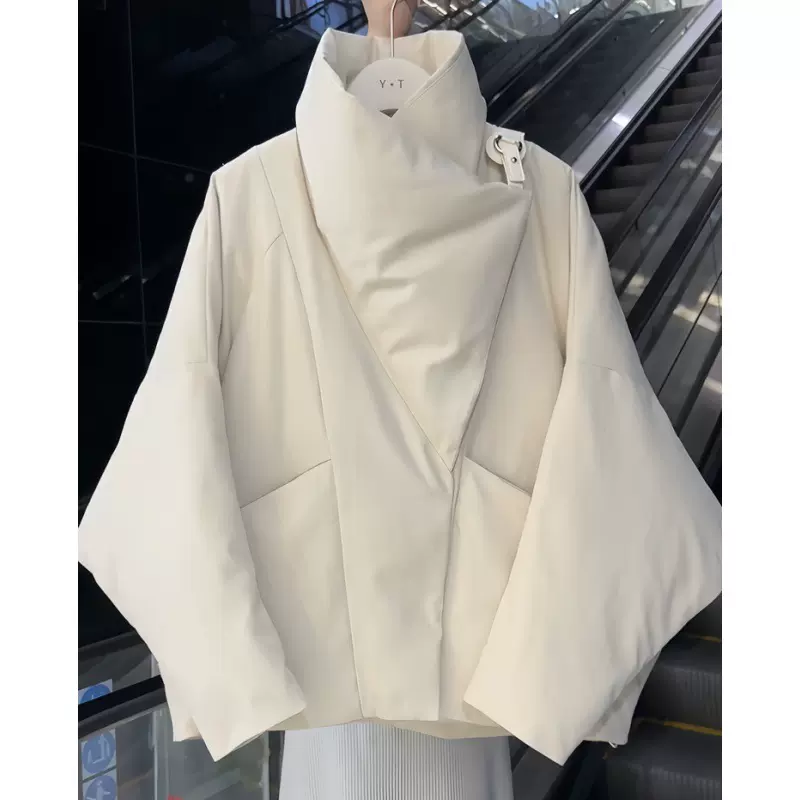 短款大翻领棉服女冬季2025年新款高级感小众宽松保暖面包服外套