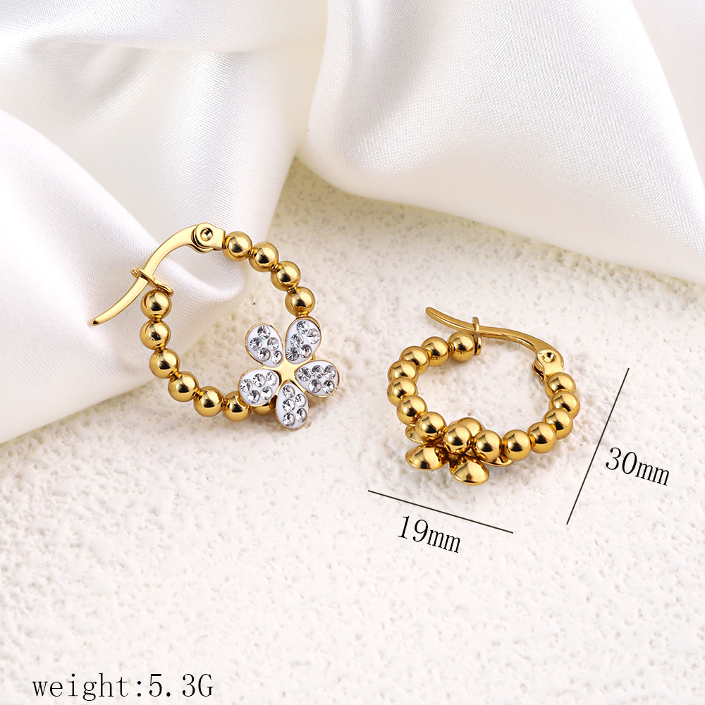 1 Pair Simple Style Commute Geometric Heart Shape Plating Titanium Steel Drop Earrings Earrings Ear Studs display picture 25
