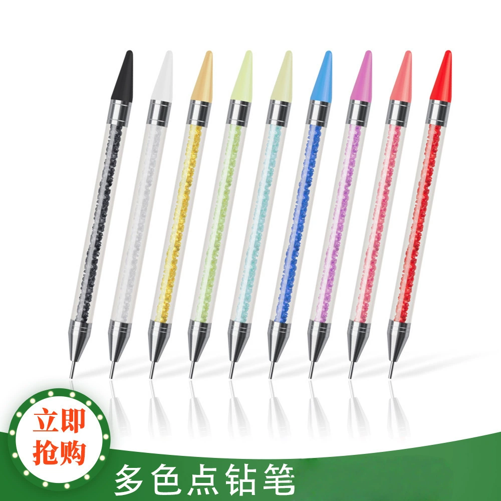 Двусторонняя ручка для нейл-арта с точечным аппликатором, акриловая ручка для нанесения точек, ручка для удаления клея и вакуумная ручка для удаления страз.