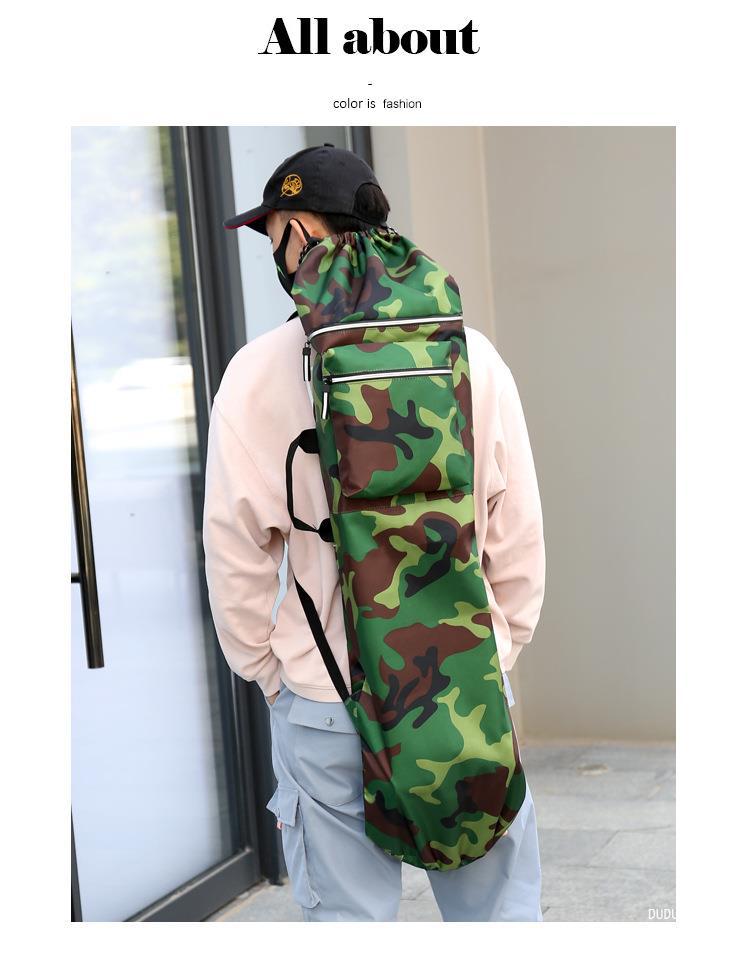 Waterproof 45 Inches Solid Color Camouflage Outdoor Drawstring Backpack display picture 10