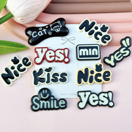 Little Red Book Same niceKiss Letter Brand Acrylic DIY Accessories Mobile Phone Case Hole Shoes Hairpin Accessories