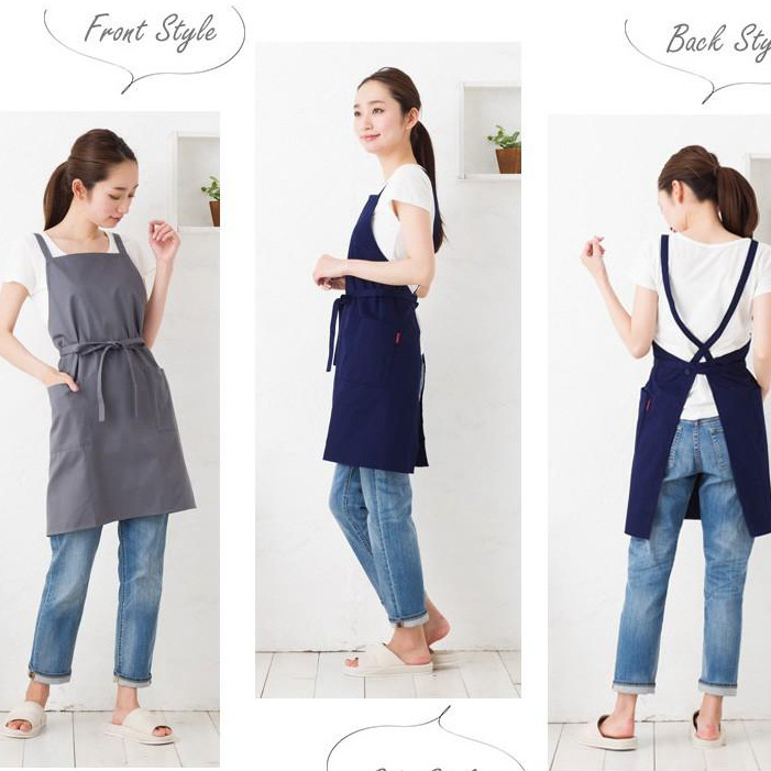 Estilo japonés impermeable Comercio exterior doble correa de hombro Cruz marca nuevo delantal moda cafetería casa fábrica directa delantal estilo coreano