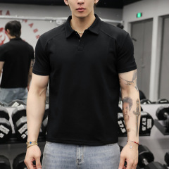 夏季新款男士解构宽肩POLO衫短袖宽松遮肉健身休闲亨利衫男生显型