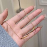 Южнокорейский товар, ожерелье, цепочка до ключиц из нержавеющей стали, геометричный аксессуар, золото 750 пробы