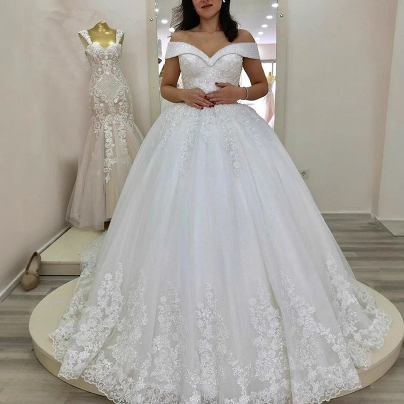 Amazon Off-Shoulder Backless Wedding Dress with V-Neck, Waist-Cinching, Sexy New Wedding Gown with Train, Lace-Up, Lace Main Wedding Dress with Short Sleeves Amazon Off-Shoulder Backless Wedding Dress with V-Neck, Waist-Cinching, Sexy New Wedding Gown with Train, Lace-Up, Lace Main Wedding Dress with Short Sleeves