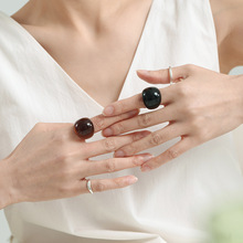 树脂戒指女气质食指戒ins风欧美小众个性百搭设计透明指环