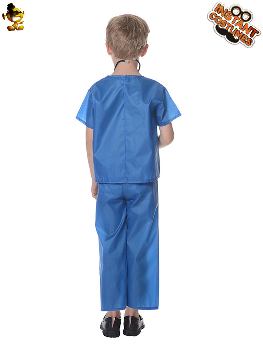 Juego de rol de Halloween niño pequeño traje quirúrgico para niños traje de fiesta Cosplay traje de médico para niños