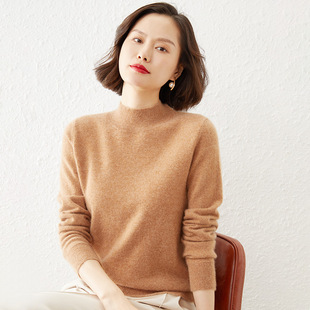 打底衫女秋冬半高毛衣女非羊毛针织衫毛衣打底衫宽松跨境毛衣内搭
