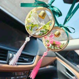 挂饰圆形款阳台家居装饰复古风铃手工DIY花环材料包竹制创意端午