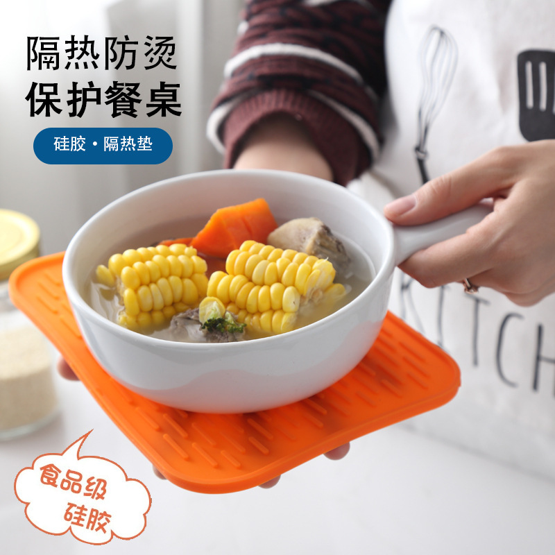 Amazon Silicone Large Draining Mat Heat Insulation Mat for Home Kitchen Dining Table Anti-Scalding Table Mat Fruit Plate Tableware