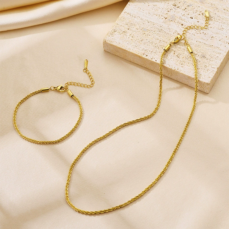 Супер блестящее звездное небо, сверкающее ожерелье из титановой стали, женская цепочка на ключицу, мигающая цепочка с покрытием из 18-каратного золота, простые аксессуары для цепочки