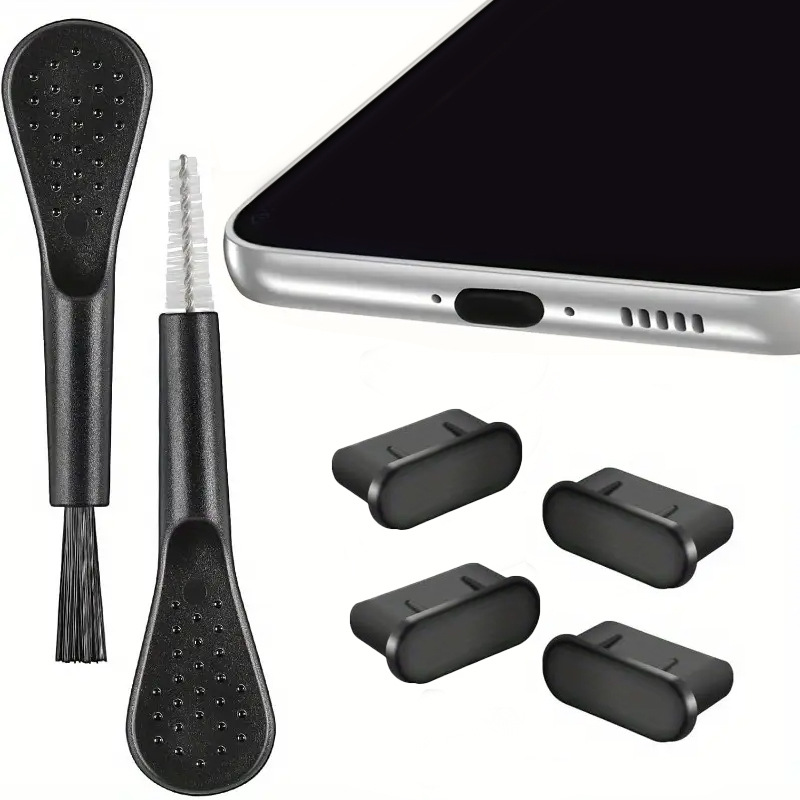 Handy-Staubschutzstöpsel-Set USB-C Staubschutzkappe, 4 USB-C-Anschlussabdeckungen Ladeanschluss-Reiniger