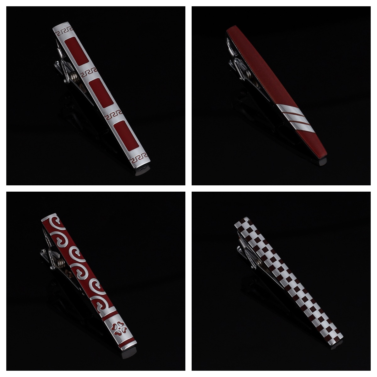 Wedding corrugated Xiangyun enamel classic tie clip all-match suit formal wear tie clip festive wedding gift