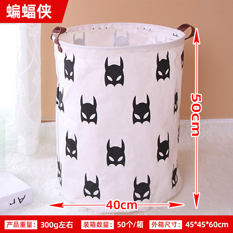 Posta gratuita casera gran cartón plegable tela algodón y lino juguetes caseros almacenamiento barril